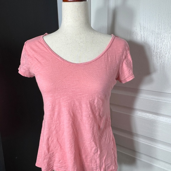 Anthropologie Left of Center Pink T-Shirt with Cross Back -S - Picture 1 of 2